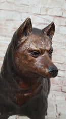 Shiba Inu Puppy Dog Bronze Sculpture Collectible Art