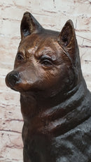 Shiba Inu Puppy Dog Bronze Sculpture Collectible Art