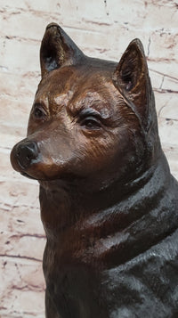 Shiba Inu Puppy Dog Bronze Sculpture Collectible Art