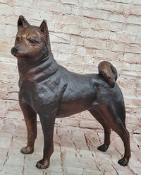 Shiba Inu Puppy Dog Bronze Sculpture Collectible Art