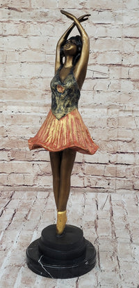 Ballerina Ballet Dancer Bronze Sculpture 21" x 6"