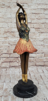 Ballerina Ballet Dancer Bronze Sculpture 21" x 6"