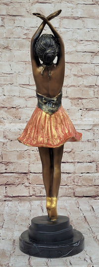 Ballerina Ballet Dancer Bronze Sculpture 21" x 6"