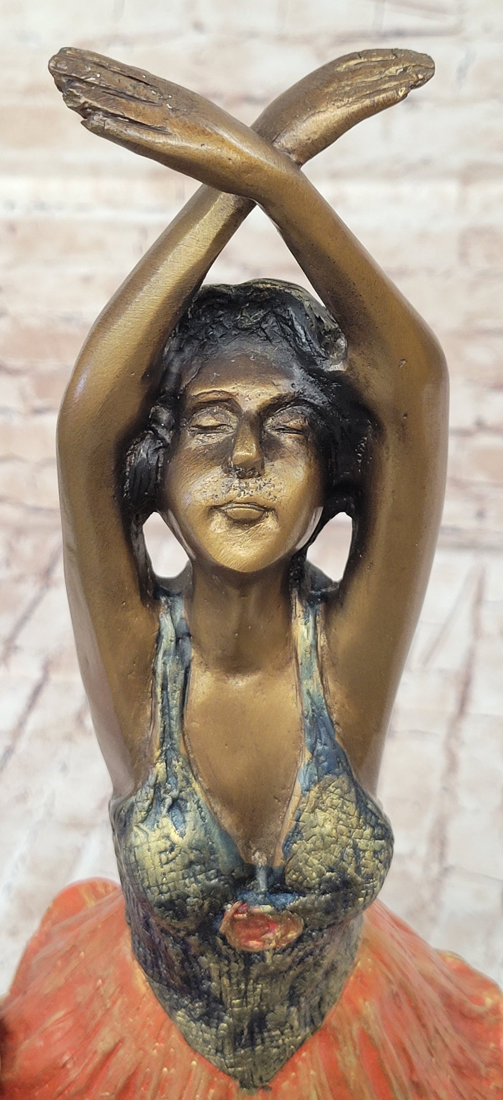 Ballerina Ballet Dancer Bronze Sculpture 21" x 6"