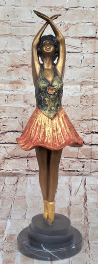 Ballerina Ballet Dancer Bronze Sculpture 21" x 6"
