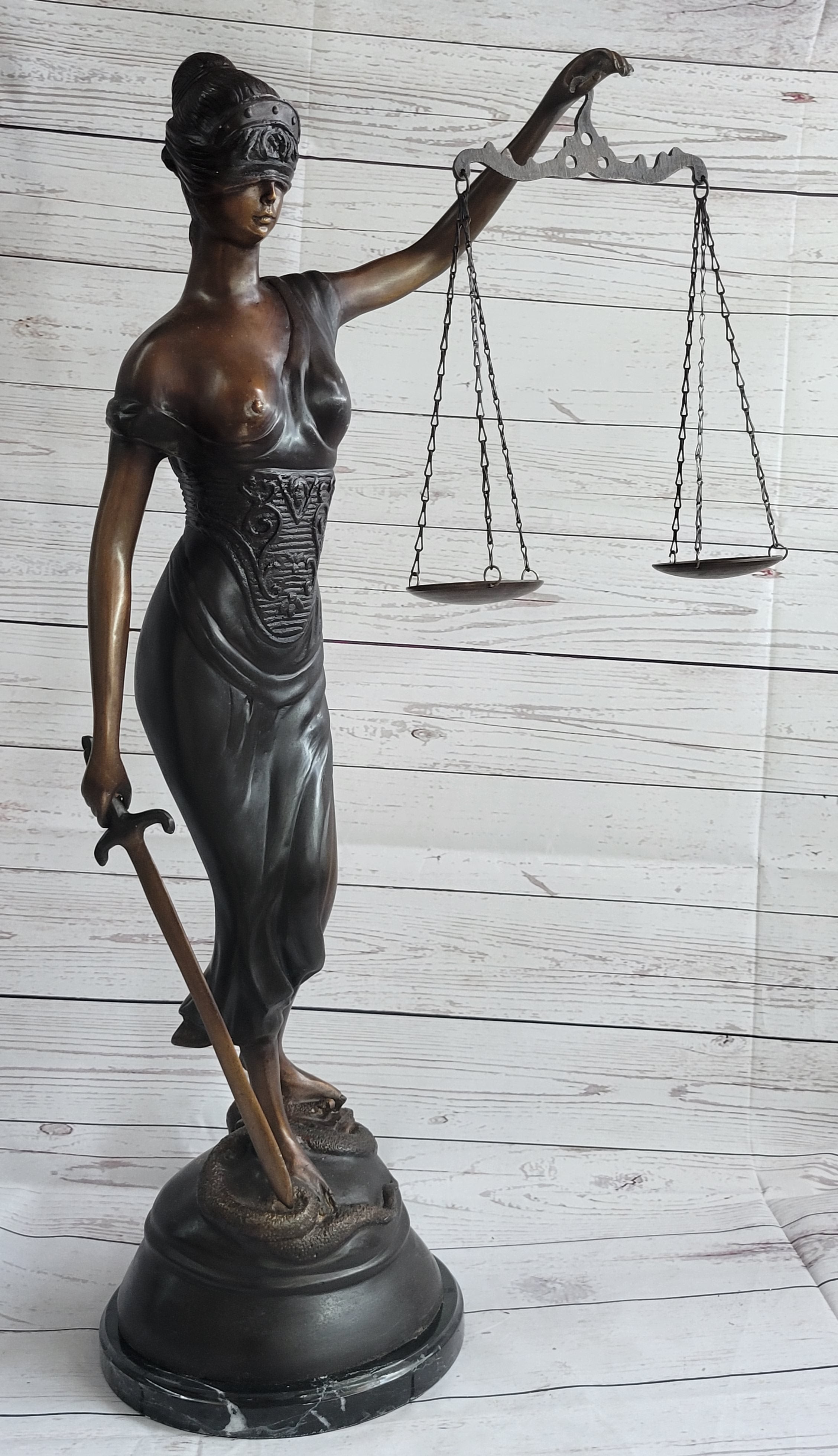 Lady Justice Bronze Sculpture 32" x 19"