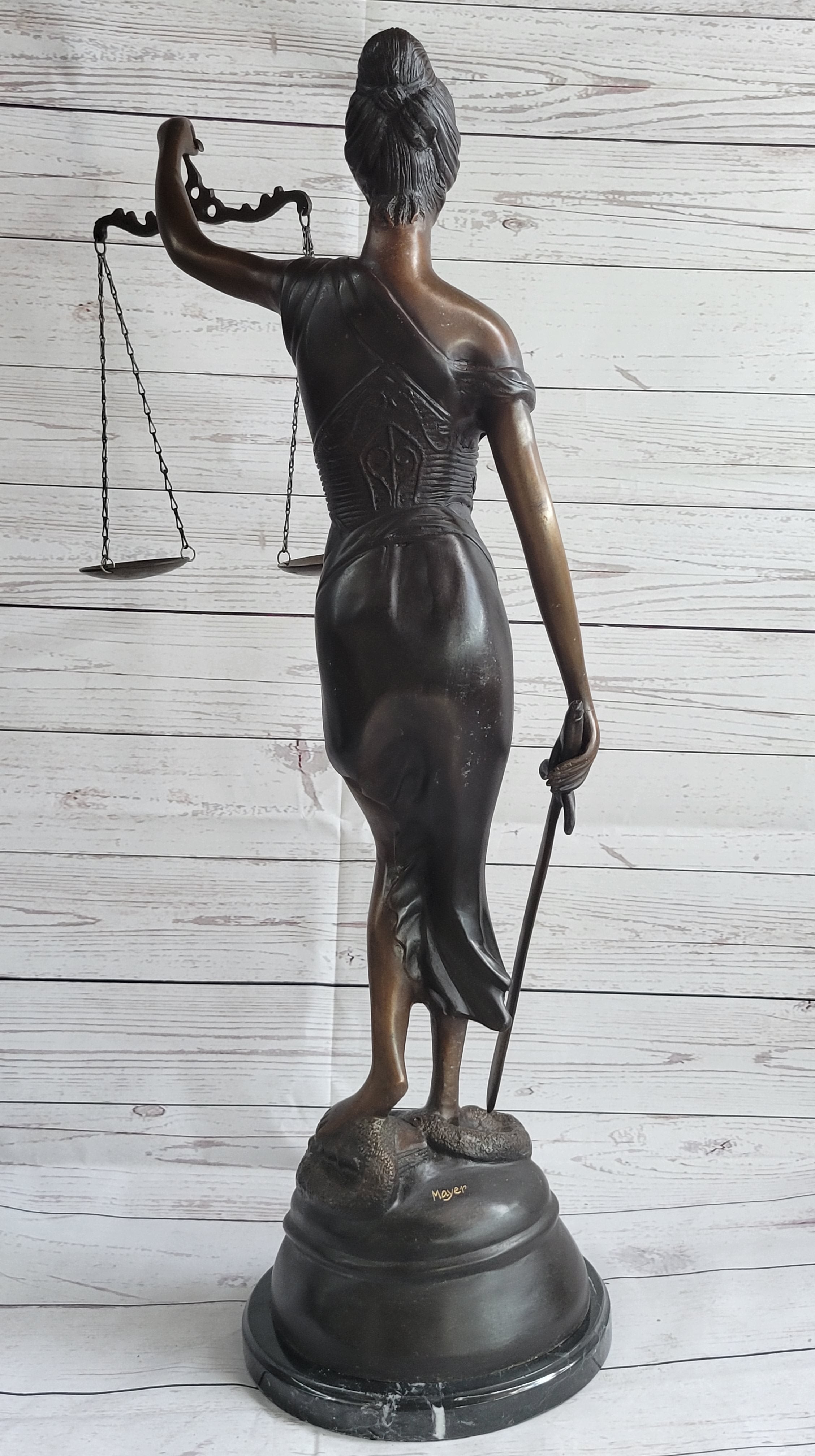 Lady Justice Bronze Sculpture 32" x 19"