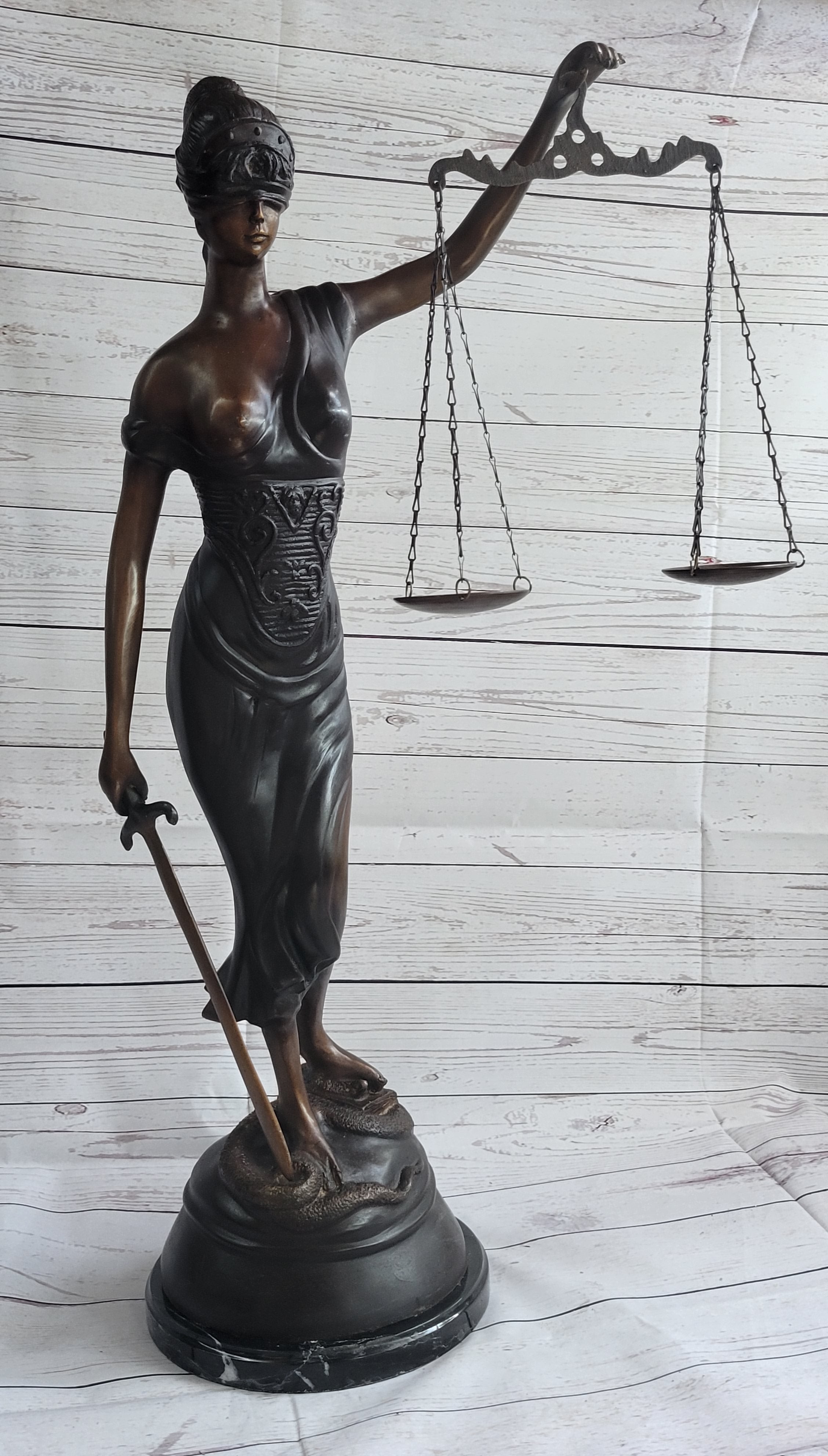 Lady Justice Bronze Sculpture 32" x 19"