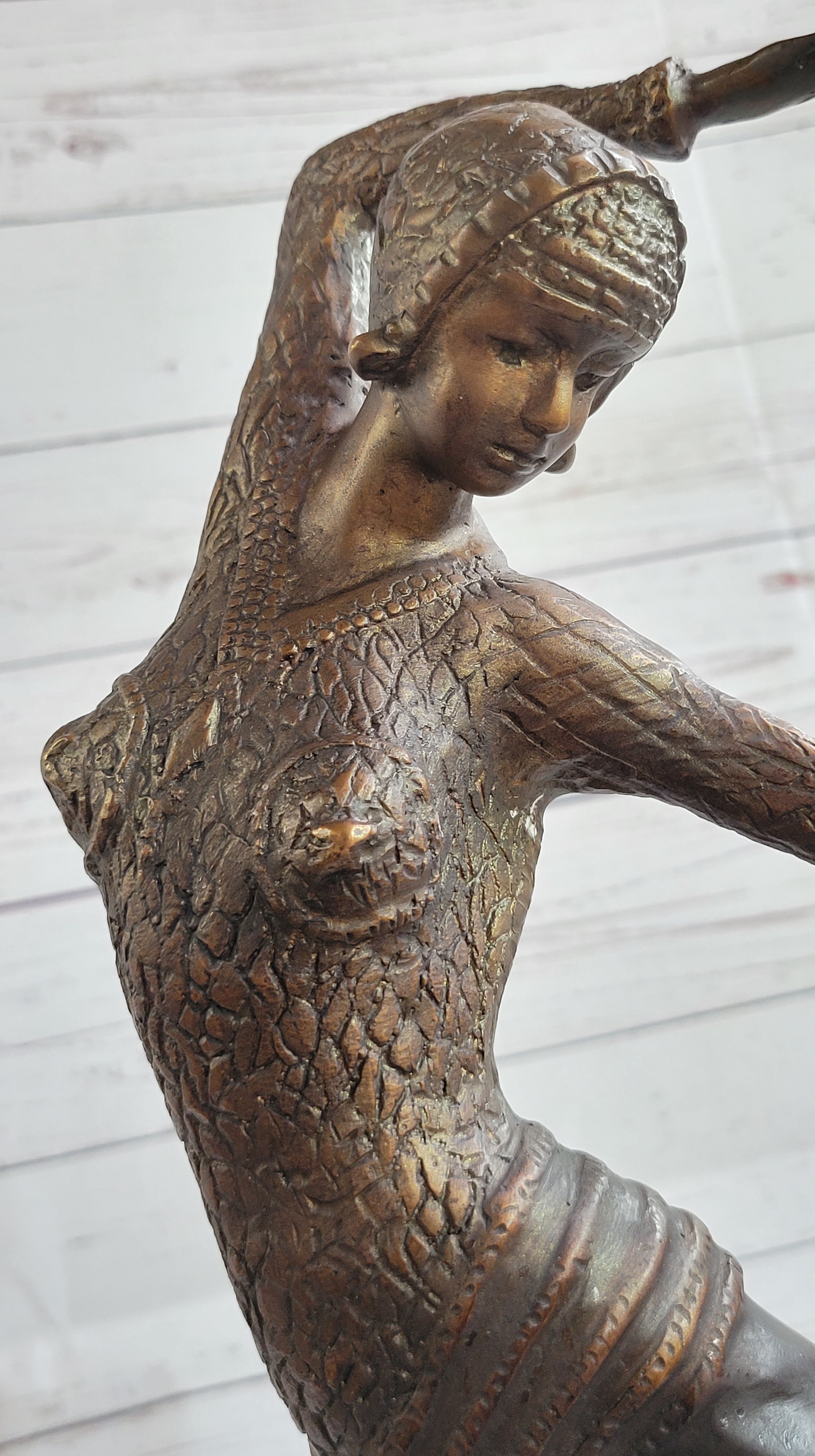 Art Deco Russian Dancer Girl Chiparus Bronze Sculpture Marble Base