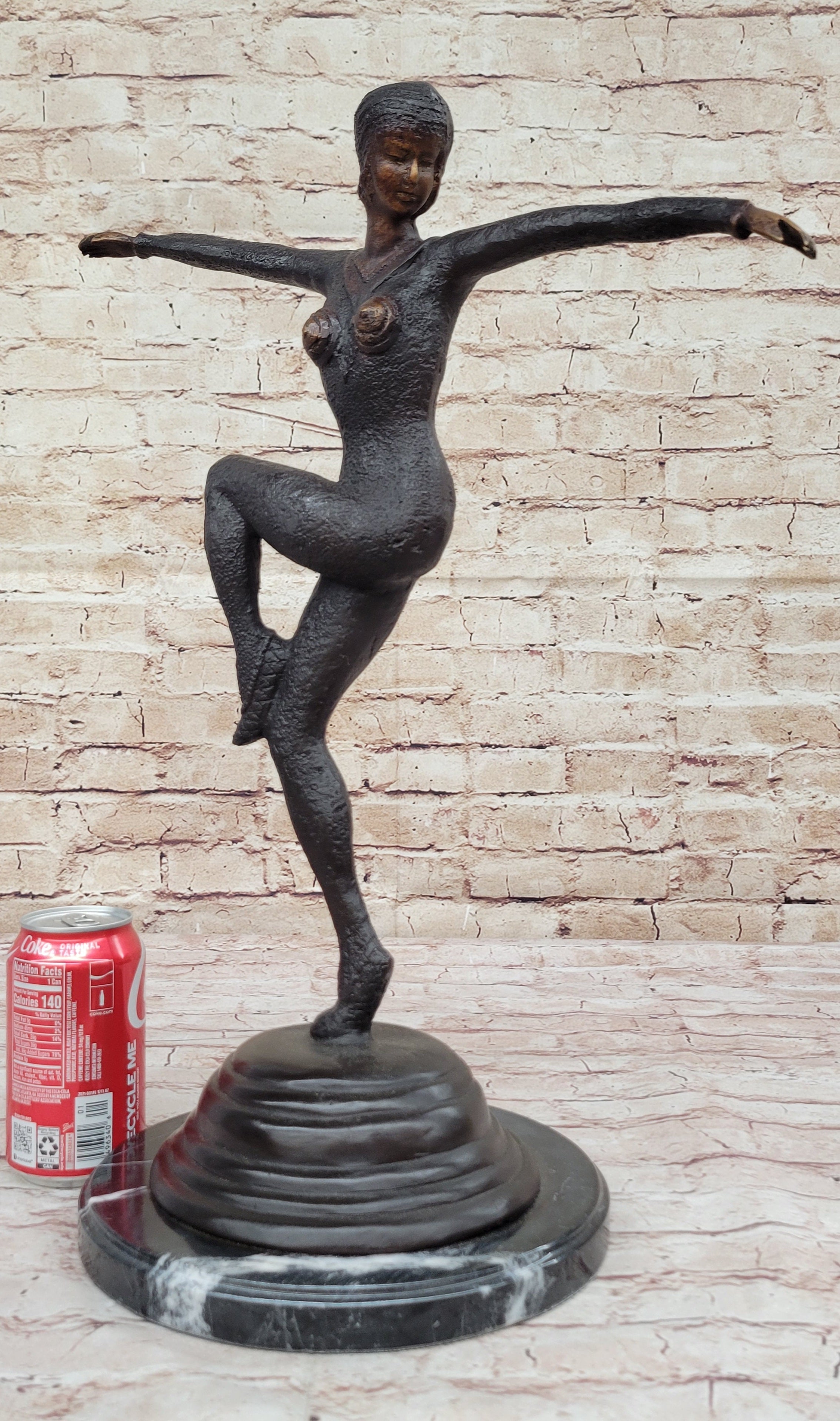 Chiparus Woman Dancer Art Deco Genuine Bronze Sculpture