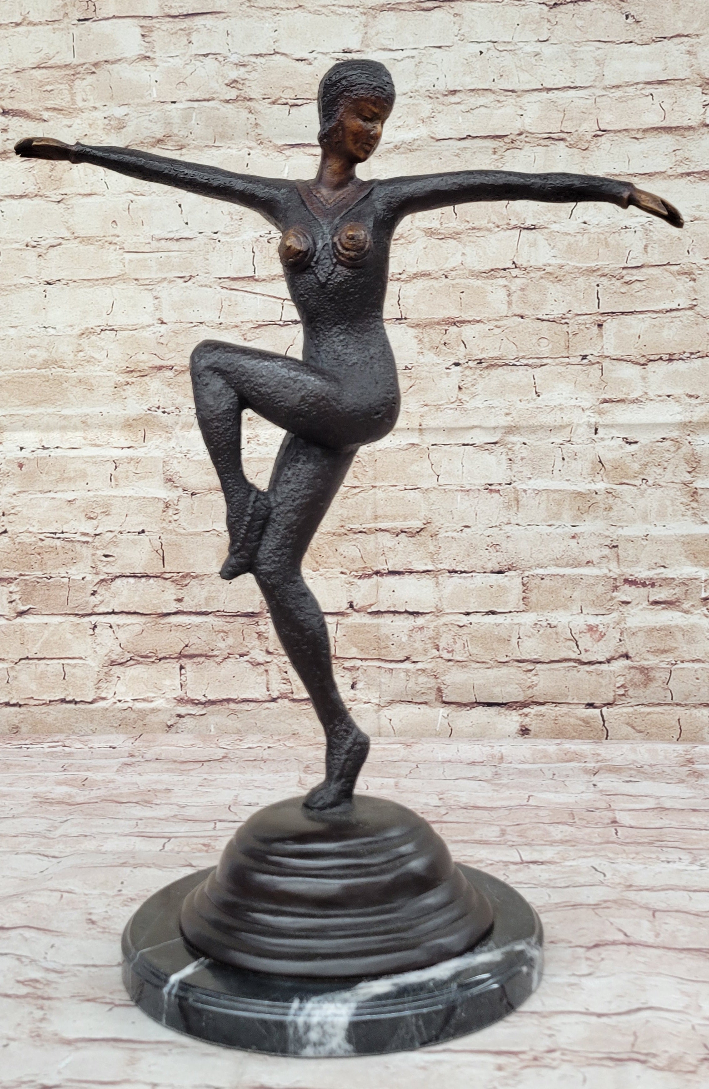 Chiparus Woman Dancer Art Deco Genuine Bronze Sculpture