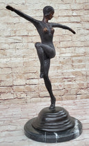 Chiparus Woman Dancer Art Deco Genuine Bronze Sculpture
