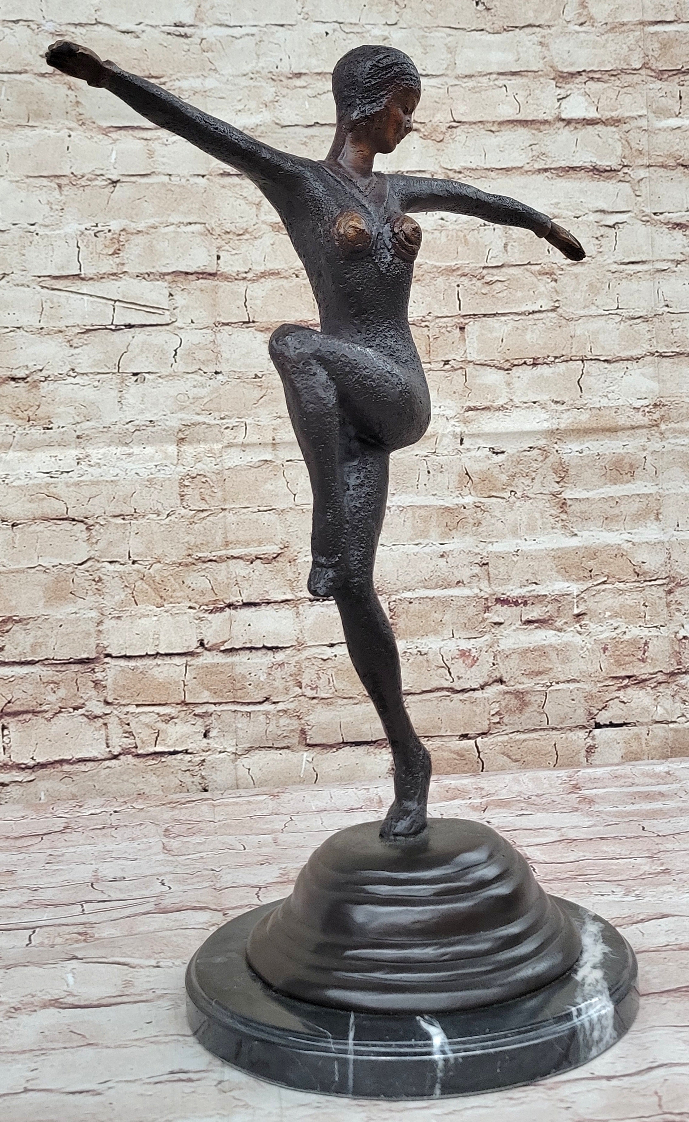 Chiparus Woman Dancer Art Deco Genuine Bronze Sculpture