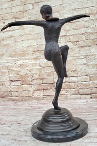 Chiparus Woman Dancer Art Deco Genuine Bronze Sculpture