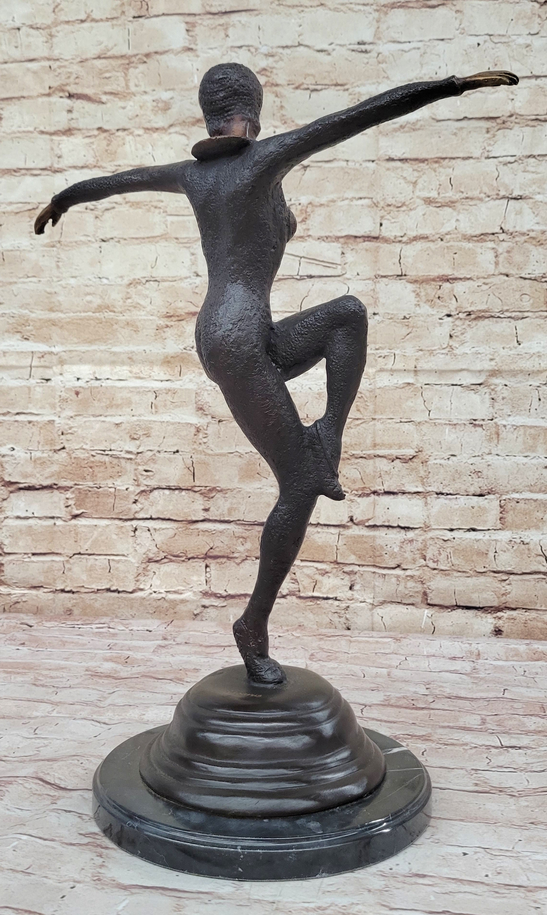 Chiparus Woman Dancer Art Deco Genuine Bronze Sculpture