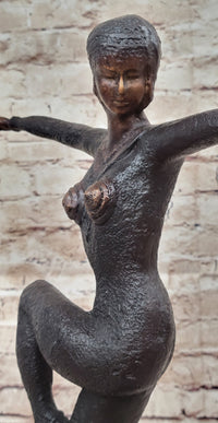 Chiparus Woman Dancer Art Deco Genuine Bronze Sculpture