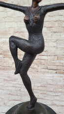 Chiparus Woman Dancer Art Deco Genuine Bronze Sculpture