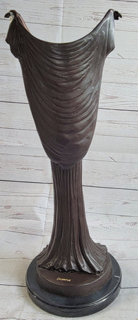 Art Deco Chiparus Russian Dancer Girl with Veil Bronze Sculpture
