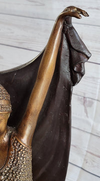Art Deco Chiparus Russian Dancer Girl with Veil Bronze Sculpture