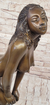 Sexy Nude Female Bronze Figure in High Heels - Signed & Numbered Erotic Art Sculpture