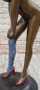 Sexy Nude Female Bronze Figure in High Heels - Signed & Numbered Erotic Art Sculpture