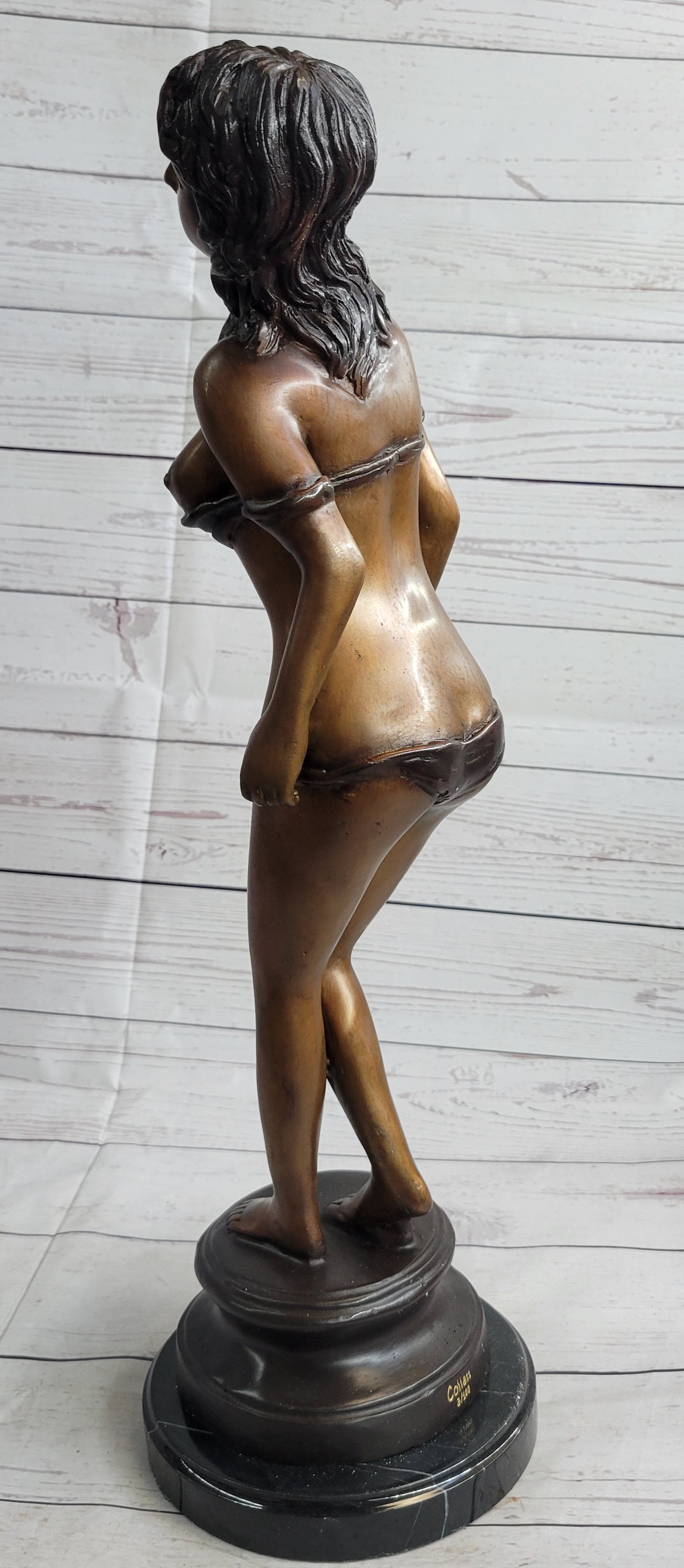 Signed Limited Edition Nude Artwork Naked Female by Collett Bronze Sculpture