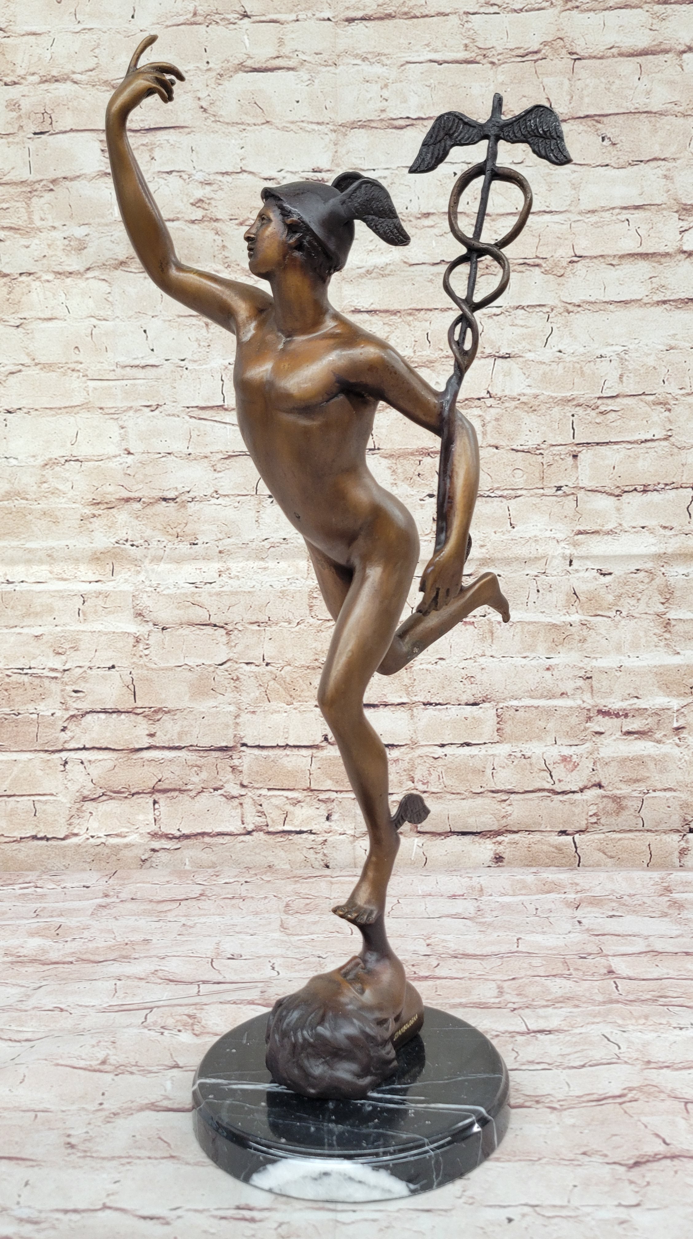 Giambologna Flying Mercury Bronze Sculpture by Lost Wax Method