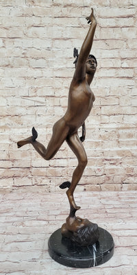 Giambologna Flying Mercury Bronze Sculpture by Lost Wax Method
