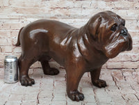Life Size English Bulldog Puppy Bronze Sculpture 14" x 24"