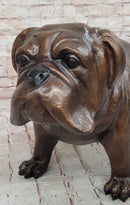 Life Size English Bulldog Puppy Bronze Sculpture 14" x 24"