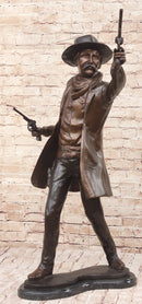 Wyatt Earp Gunslinger Wild West Sheriff Dual Pistols Bronze