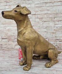 Life Size Jack Russell Terrier Bronze Sculpture 19" x 25"
