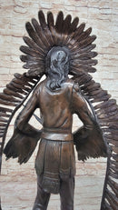 Native American Indian Warrior w/ Rifle Bronze Sculpture