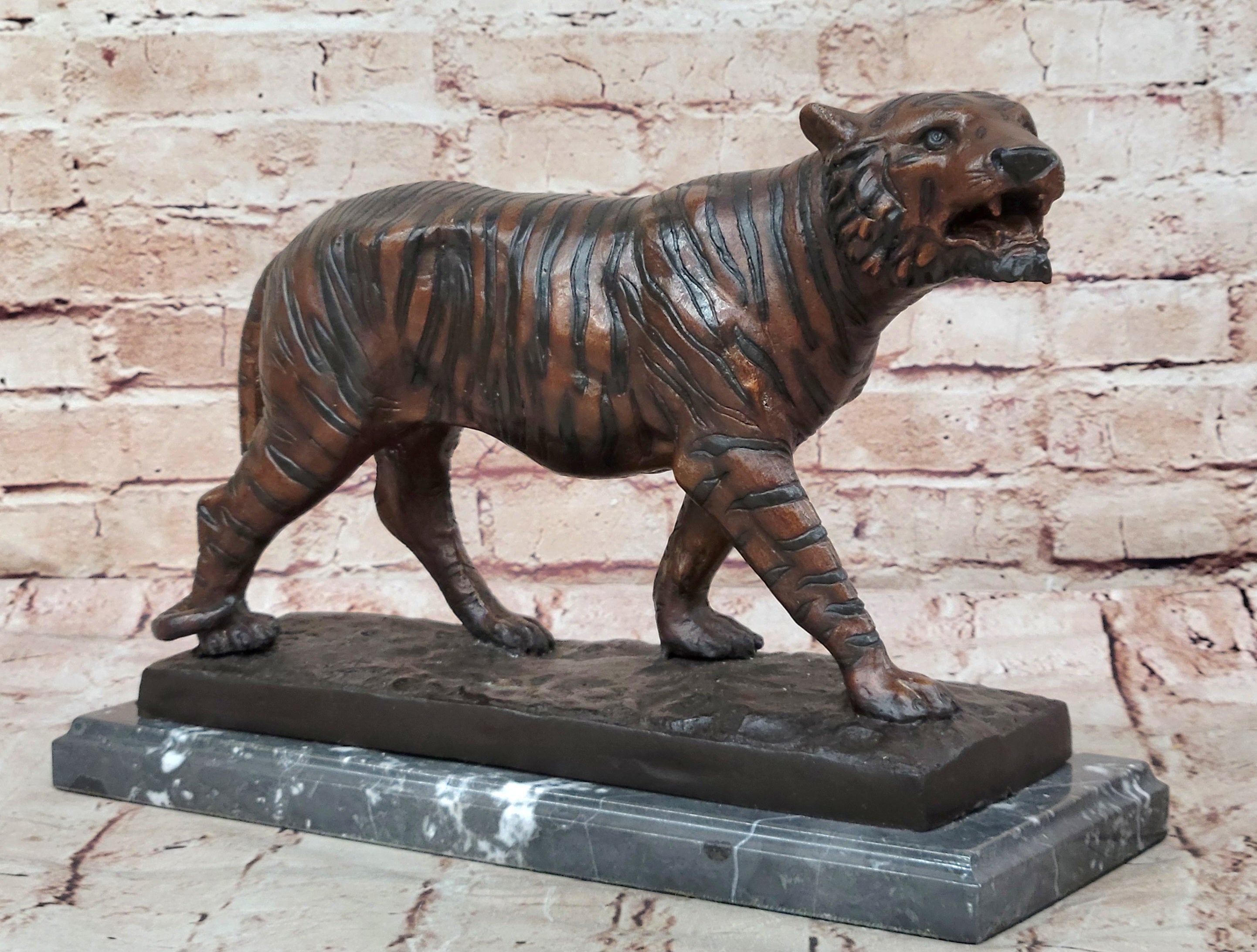Bronze Tiger Sculpture – Fierce Wildlife Numbered Art