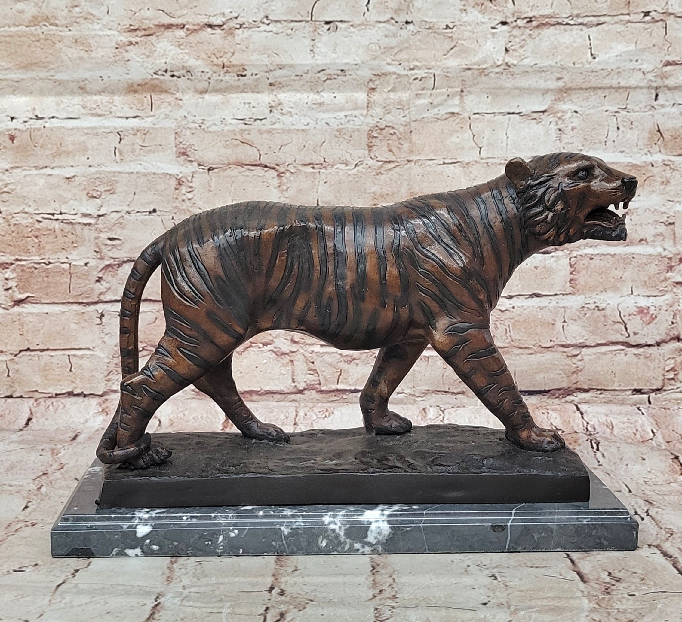 Bronze Tiger Sculpture – Fierce Wildlife Numbered Art