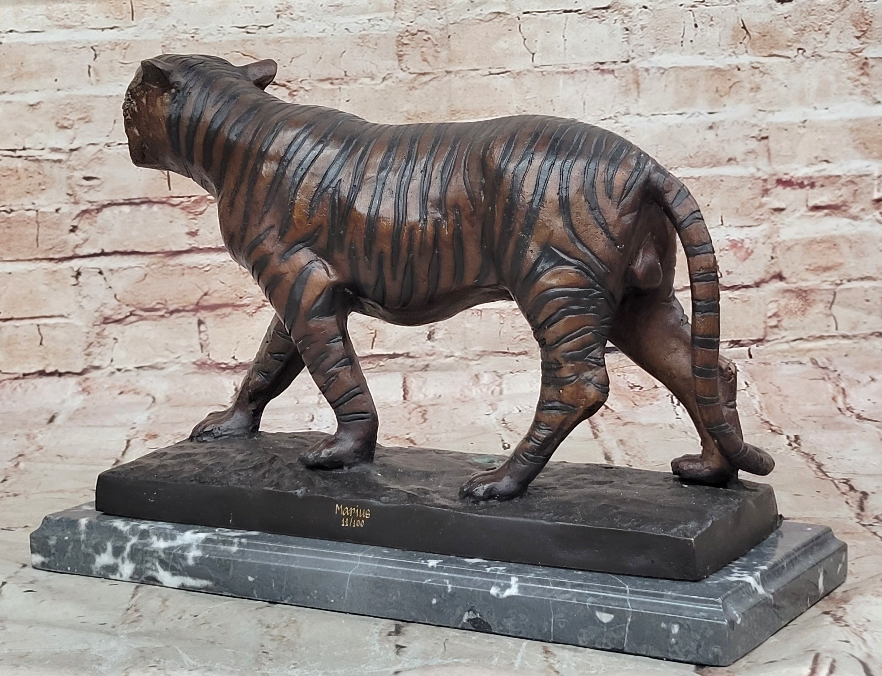 Bronze Tiger Sculpture – Fierce Wildlife Numbered Art