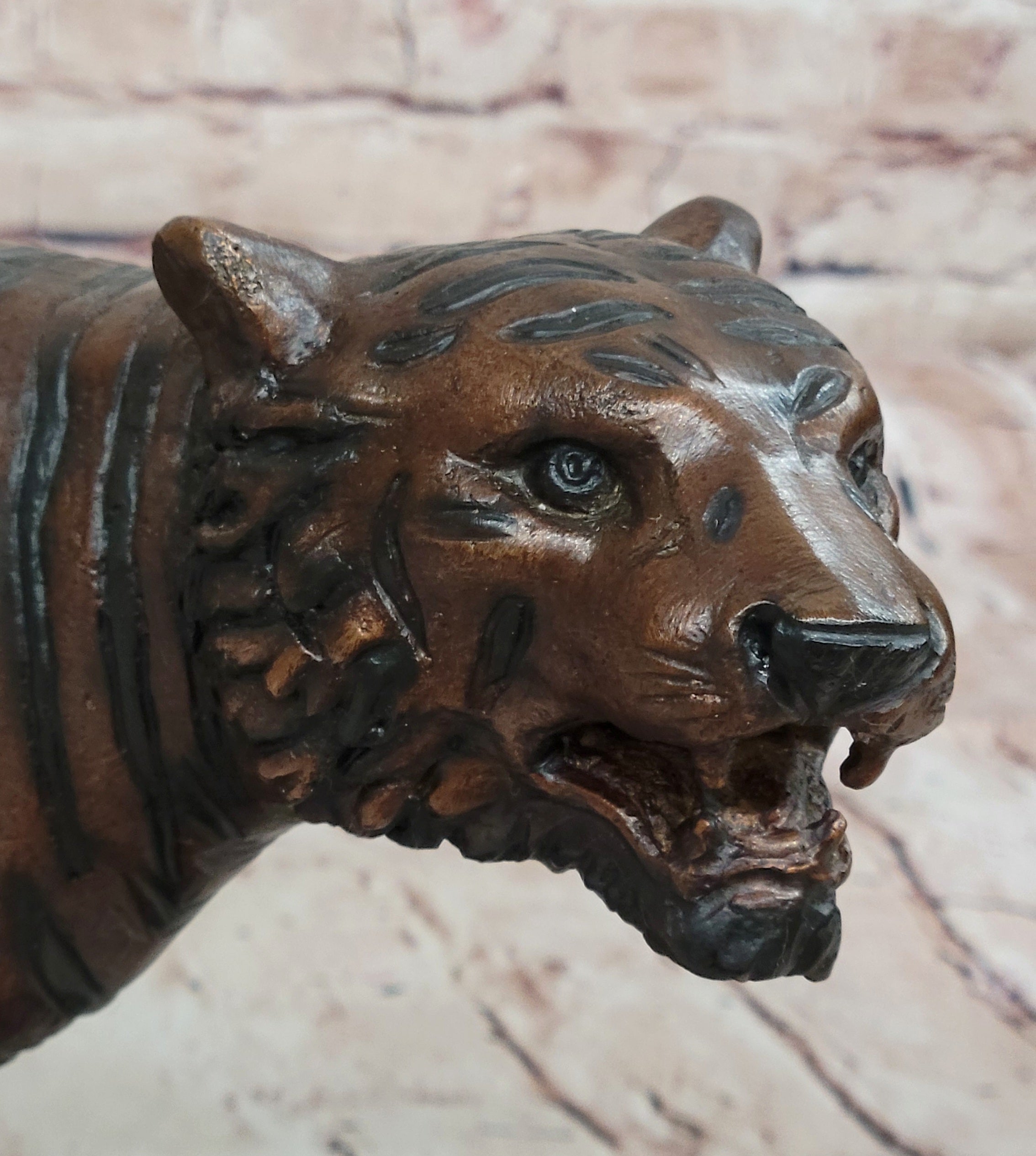 Bronze Tiger Sculpture – Fierce Wildlife Numbered Art
