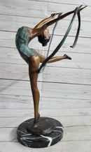 Gymnast Bronze Sculpture on Marble Base 21.5" x 14"