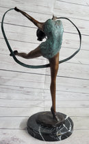 Gymnast Bronze Sculpture on Marble Base 21.5" x 14"