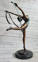 Gymnast Bronze Sculpture on Marble Base 21.5" x 14"