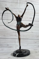 Gymnast Bronze Sculpture on Marble Base 21.5" x 14"