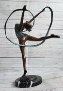 Gymnast Bronze Sculpture on Marble Base 21.5" x 14"