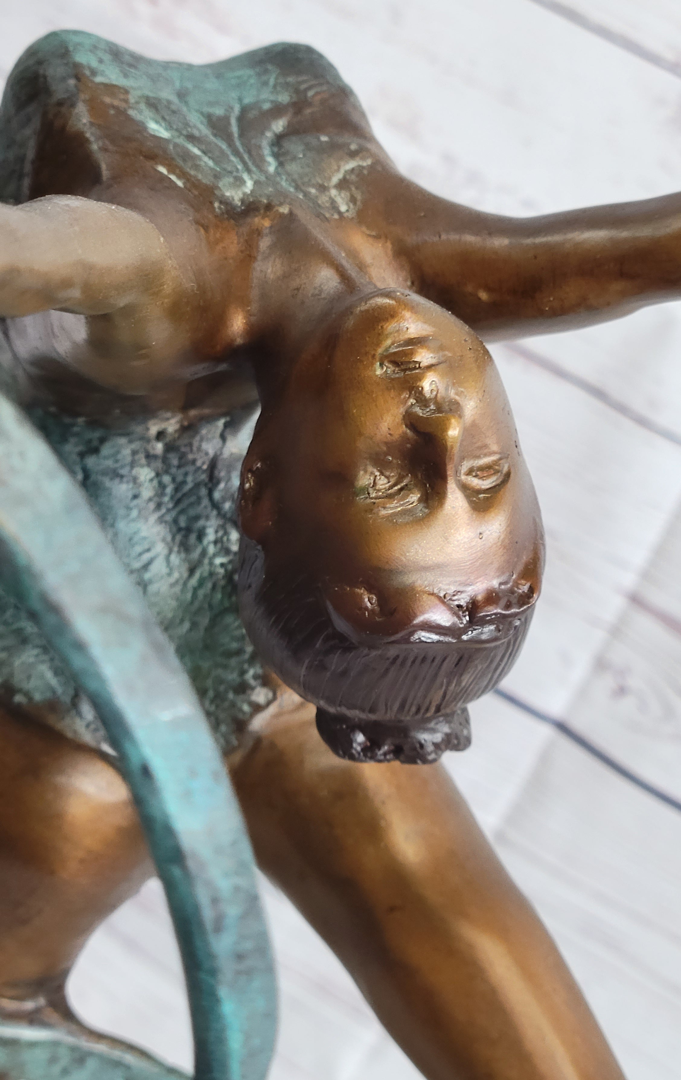 Gymnast Bronze Sculpture on Marble Base 21.5" x 14"