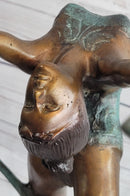 Gymnast Bronze Sculpture on Marble Base 21.5" x 14"