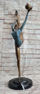 Signed Collett Gymnast Balancing Ball Bronze 24" x 12"