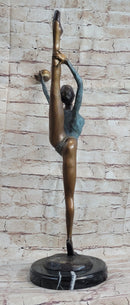 Signed Collett Gymnast Balancing Ball Bronze 24" x 12"