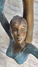 Signed Collett Gymnast Balancing Ball Bronze 24" x 12"
