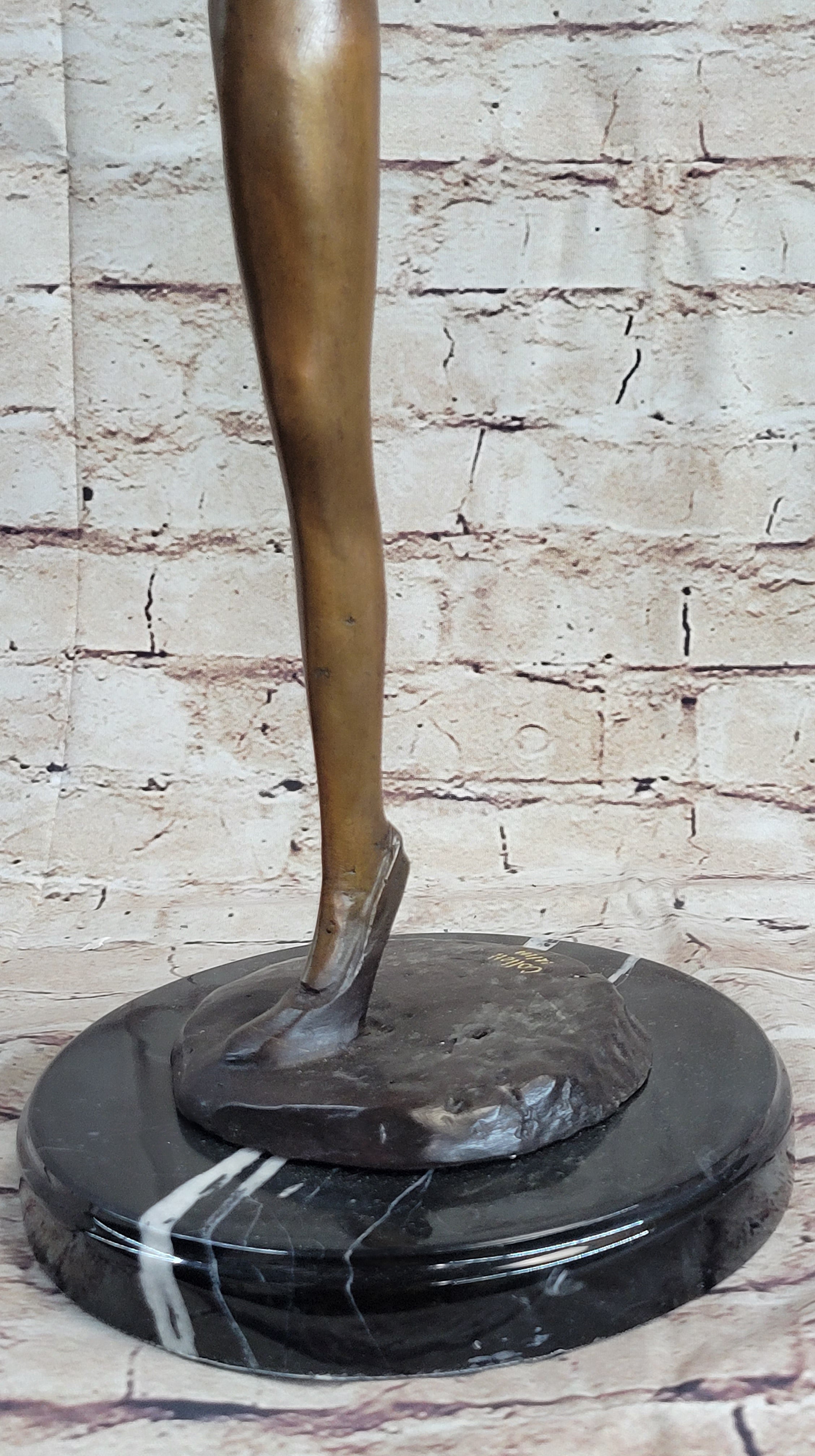 Signed Collett Gymnast Balancing Ball Bronze 24" x 12"