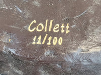 Signed Collett Gymnast Balancing Ball Bronze 24" x 12"