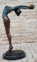 Athlete Gymnast Balancing Ball Bronze Sculpture 15" x 11"